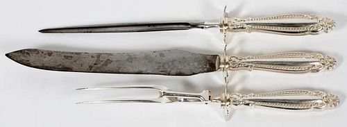SILVERPLATE CARVING SET, THREE PIECES