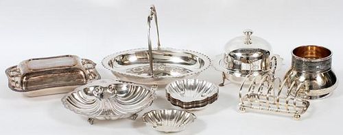 SILVER PLATE SERVING DISHES 18 PIECES