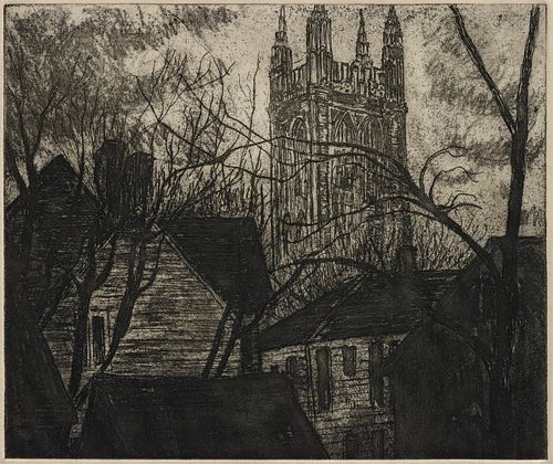 MARY HUNTOON (1896-1970) PENCIL SIGNED ETCHING
