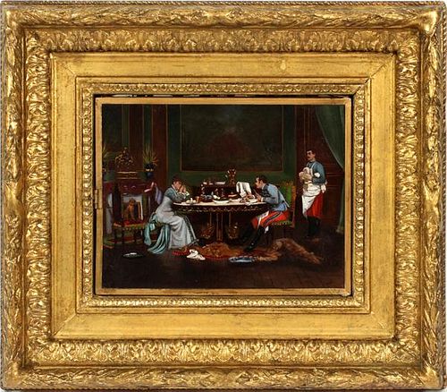 FRENCH DRESSING MIRROR OIL PAINTING, 3 SECTION