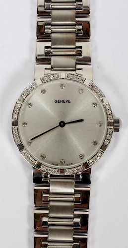 GENEVE LADY'S WHITE GOLD AND .50CT DIAMOND WATCH
