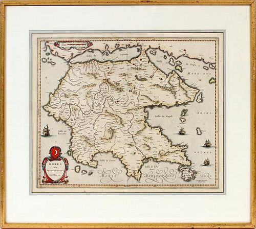 HAND COLORED ENGRAVED MAP ANTIQUE