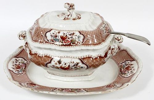 BOOTHS 'VICTORIA' IRONSTONE COVERED TUREEN & TRAY