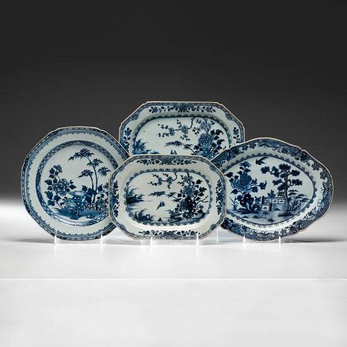 Chinese Export Blue & White Platters 