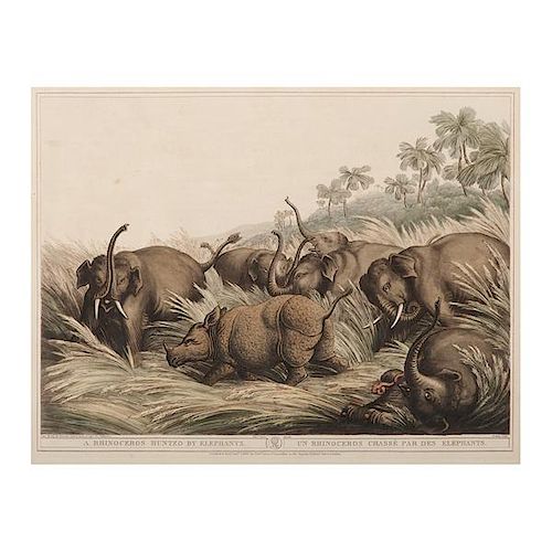 Hand Colored Lithographs of Hunting Scenes by Henri Merke After Samuel Howitt and Thomas Williamson 