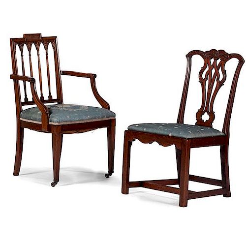Federal Carved Mahogany Armchair, Plus 
