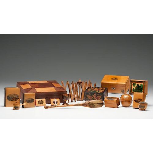 Mauchline Ware Boxes and Accessories, Plus 