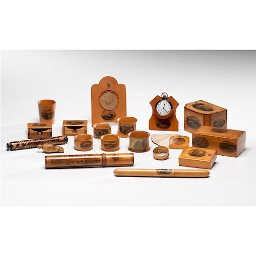 Mauchline Ware Boxes and Other Accessories, Plus 