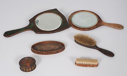 Pyrography Hand Mirrors and Women's Accessories 