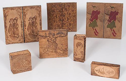 Pyrography Handkerchief Boxes, Plus 