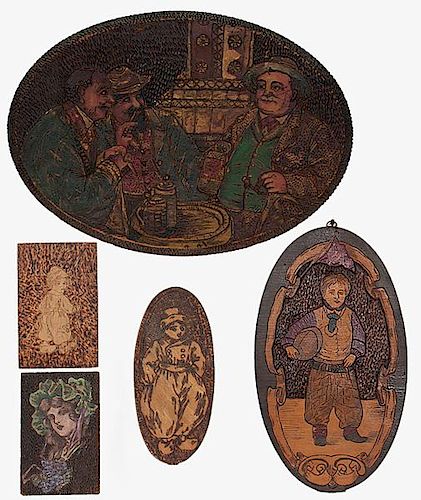 Pyrography Portrait Plaques and Postcards 