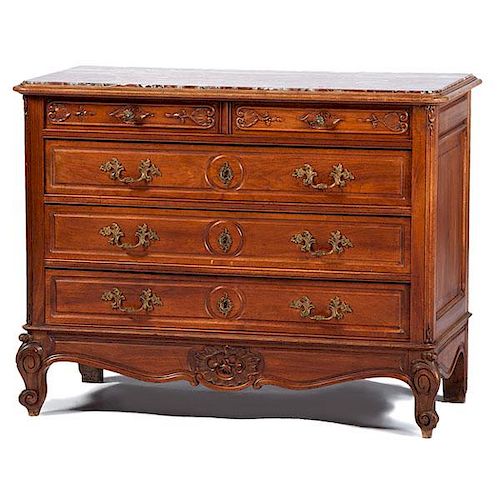 French Provincial-style Marble Top Commode 