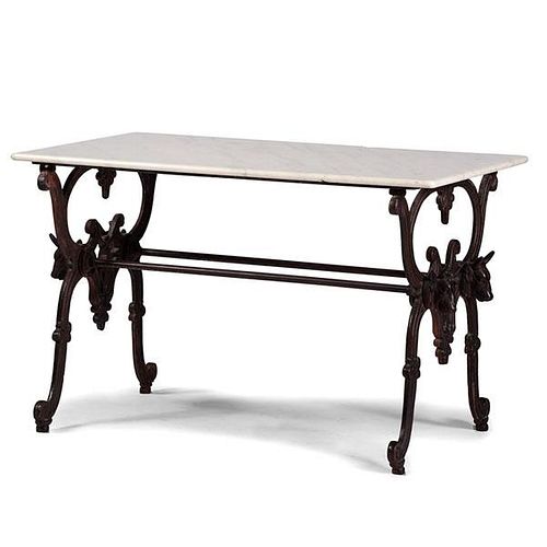 Cast Iron and Marble Top Butcher's Table 