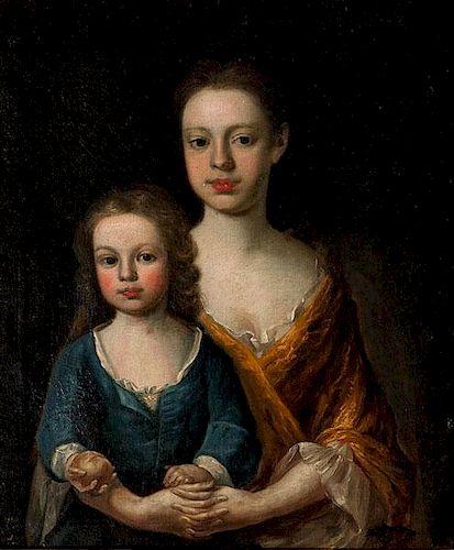 English School, Portrait of a Young Woman and Girl 