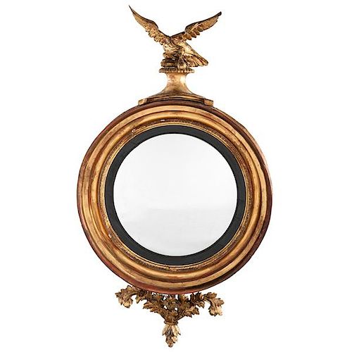 Federal Girandole Mirror with Eagle-Carved Crest 