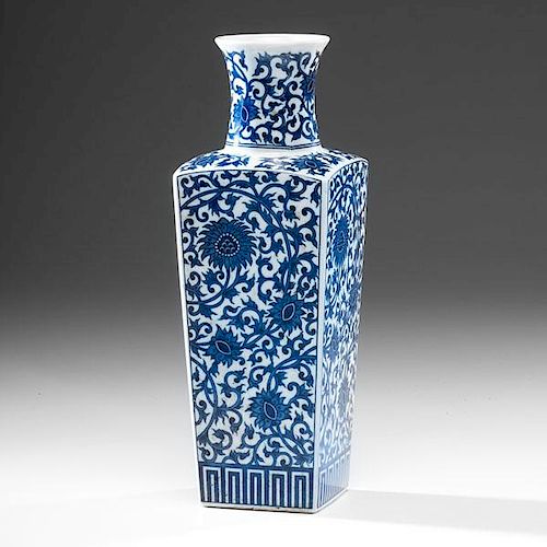 Chinese Blue & White Porcelain Drilled Vase 