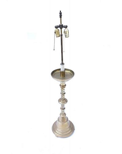 Gorham Brass Candlestick Lamp