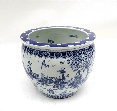 Blue and White Asian Style Planter