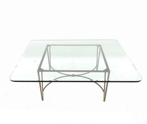 Glass and Brass Coffee Table