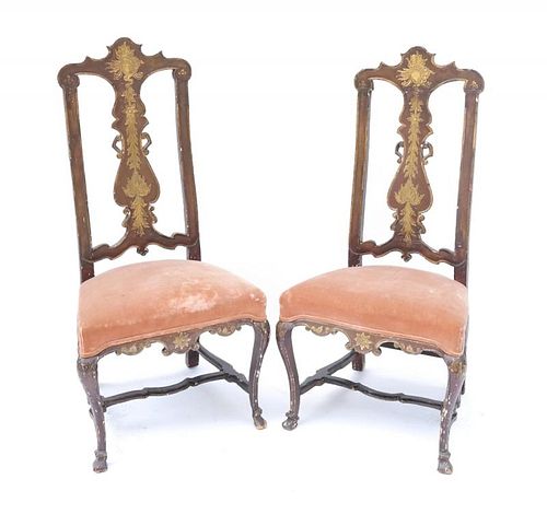 Pair of Venetian Decorative Side Chairs