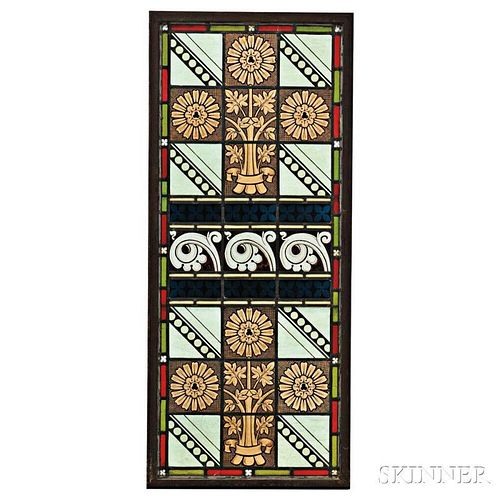Arts and Crafts Stained Glass Panel