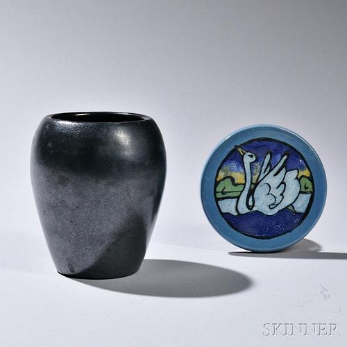 Paul Revere Pottery Tea Tile and Vase