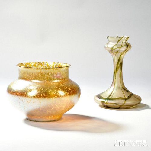Two Art Nouveau-style Vases in the Manner of Loetz