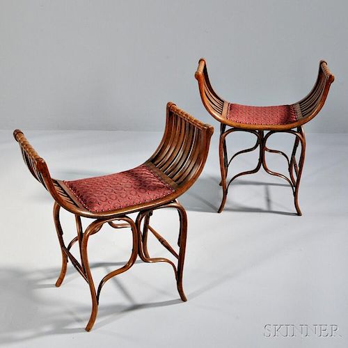 Two Bentwood Stools in the Manner of Thonet