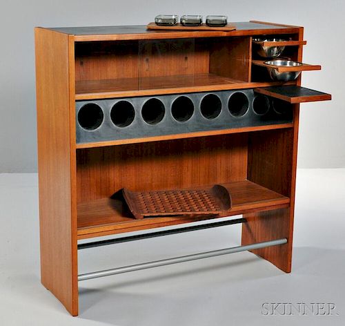 Mid-century Bar Cabinet, Tray, and Condiment Tray