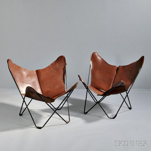 Two Jorge Ferrari-Hardoy Butterfly Chairs