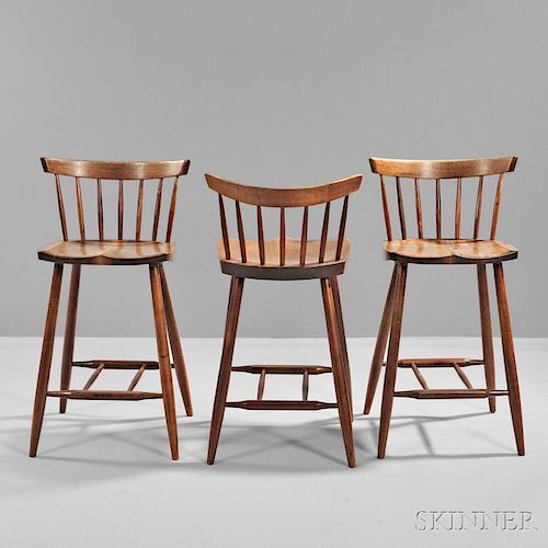Three George Nakashima (1905-1990) High Chairs