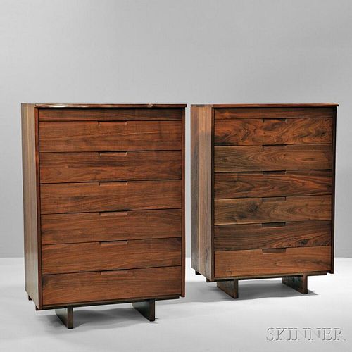 Two Tall Chests After George Nakashima