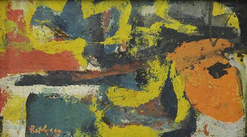 BOTKIN, Henry. Oil on Board "Abstraction" 1954.