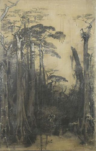 CONWAY, John. Charcoal on Canvas Study. Forest