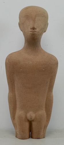 ZORACH, William. Terracotta Sculpture. Male Nude.