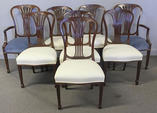 Set of 8 Antique Hepplewhite Style Dining Chairs.