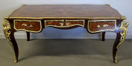 Louis XV Style Parquetry Inlaid and Gilt Metal