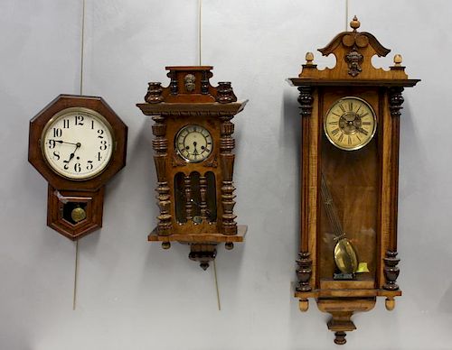 Lot of 3 Antique Clocks.