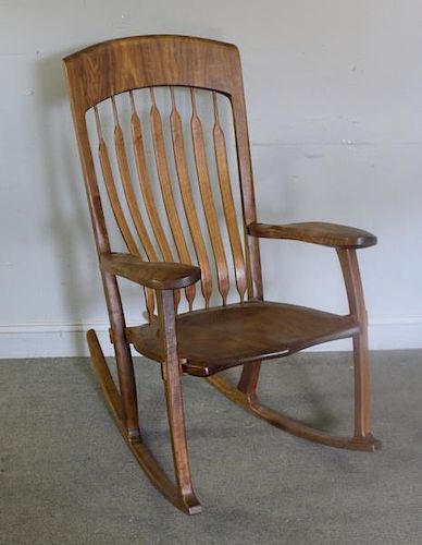 Fine Midcentury Style Hand Made Rocking Chair.