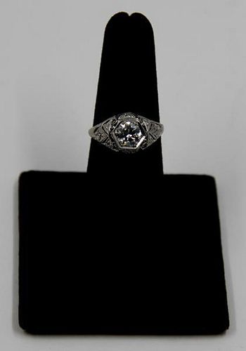 JEWELRY. Filigree Diamond Engagement Ring.
