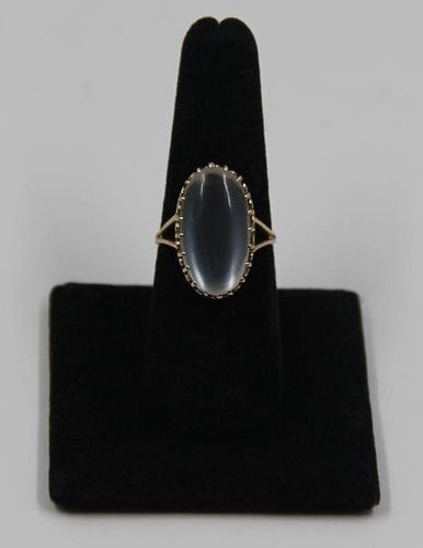 JEWELRY. 10kt Gold and Moonstone Ring.