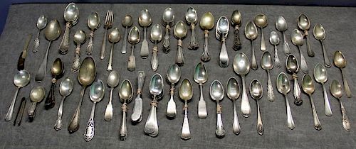 STERLING. Large Grouping of Assorted Flatware.