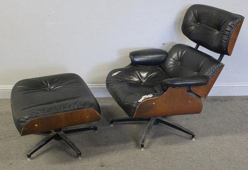 Midcentury Eames Style Chair & Ottoman.