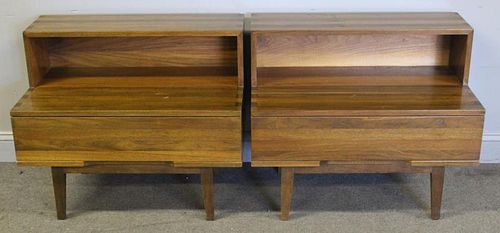 Midcentury Pair Of Nakashima Style End Tables.