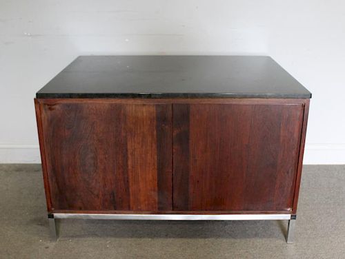 Midcentury Rosewood and Marble Top Cabinet.
