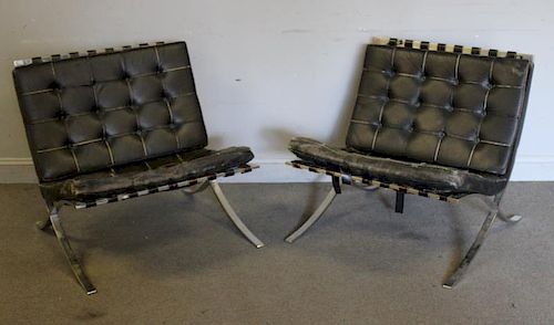 Pair of Mies Van Der Rohe / Knoll Barcelona Chairs