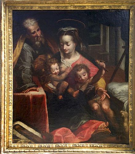 Italian School Old Master Baroque Holy Family