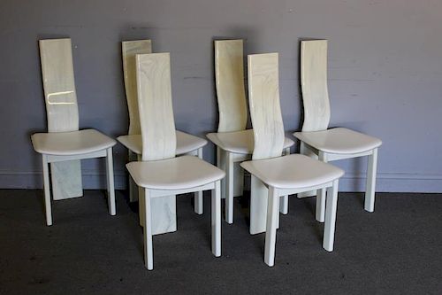 1980s Set of 6 Lacquered Dining Chairs.