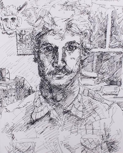 Modern Portrait Sketch, Framed
