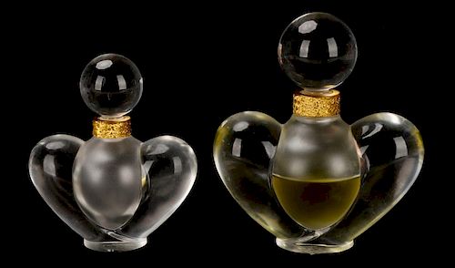 2 Lalique Perfume Bottles, Farouche by Nina Ricci